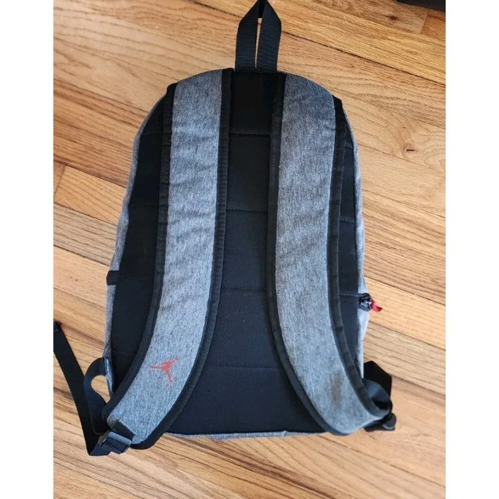 Nike Air Jordan Jumpman Backpack School Sport Large Grey Red Black 0462-R61 Logo